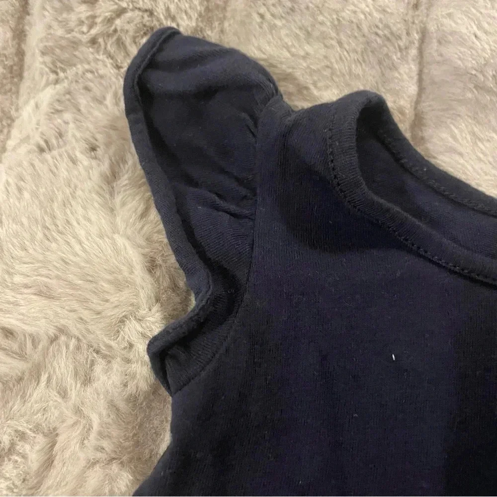 Navy Flutter Sleeve Tee Navy